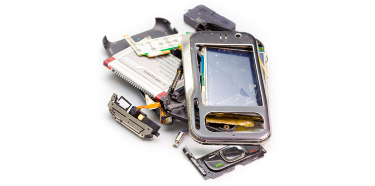 Image of a broken smartphone
